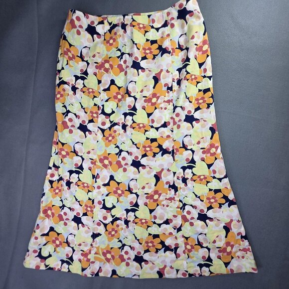Talbots Skirt Womens 12 Floral Midi Petite Tencel Lyocell Casual Boho Retro - Picture 1 of 10